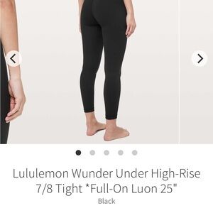 NWT Lululemon Black Wunder Under High-Rise black sz 86